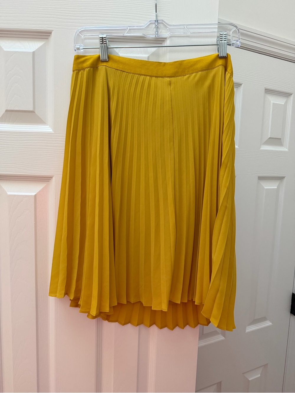 LOFT Mustard Yellow Pleated Skirt